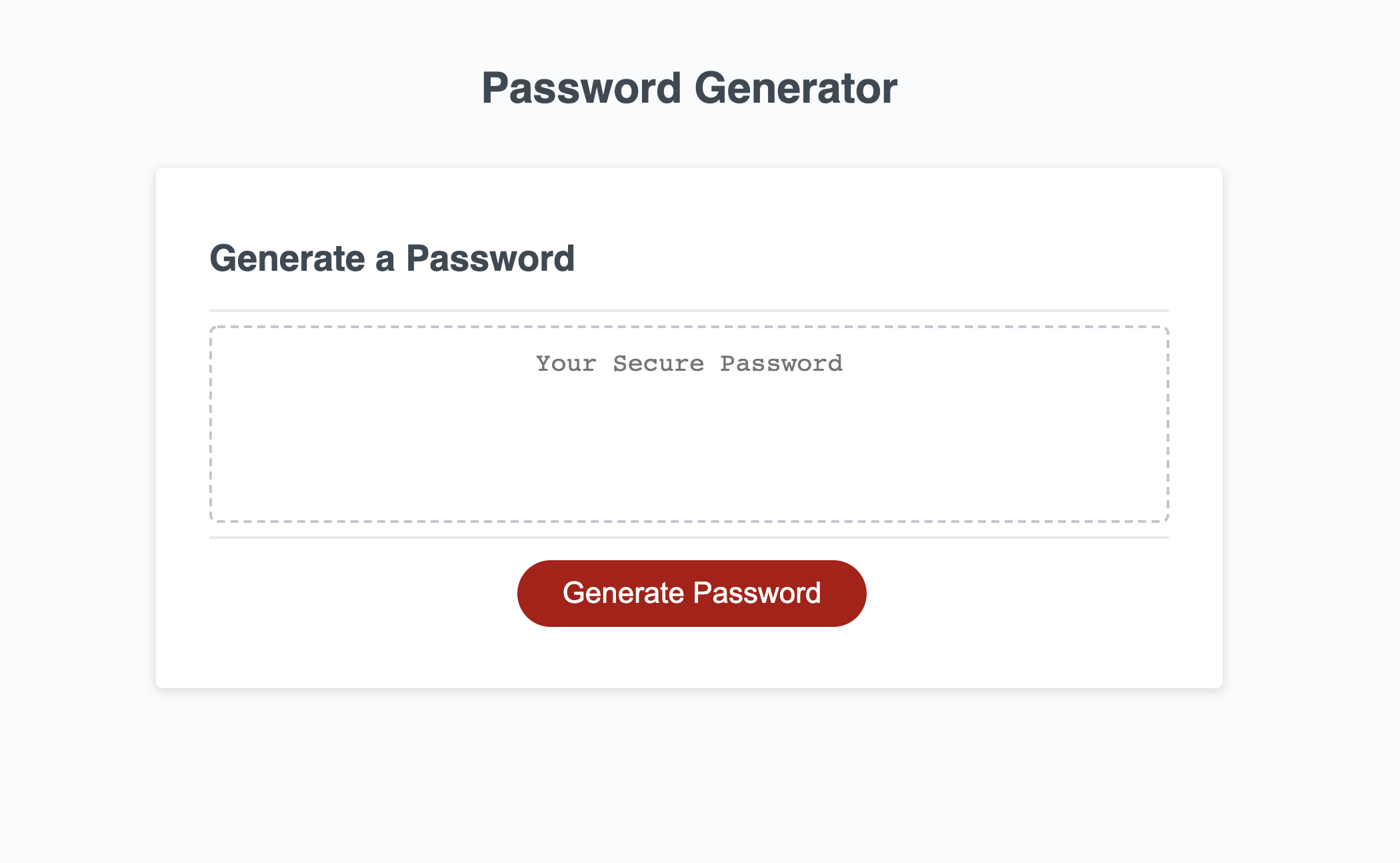 generate password webpage