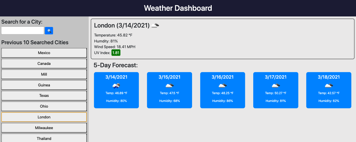 weather board screenshot